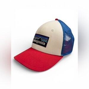 Patagonia Trucker Hat Retro Logo | Red White Blue Mesh Cap